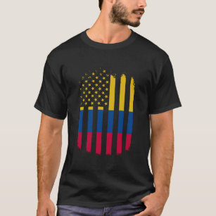 Columbia And America Flag - Columbian American Fla T-Shirt