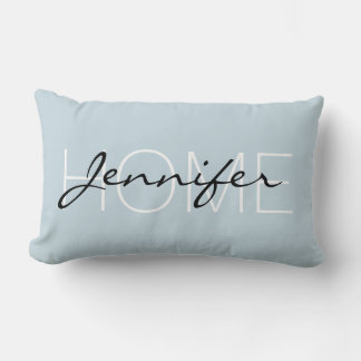 Columbia blue colour home monogram lumbar cushion