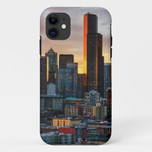 Columbia centre and downtown Seattle, Seattle iPhone 11 Case