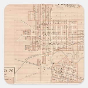 Columbia City, Whitley Co Square Sticker