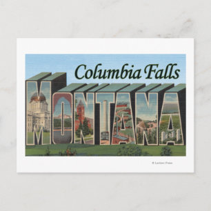 Columbia Falls, Montana - Large Letter Scenes Postcard