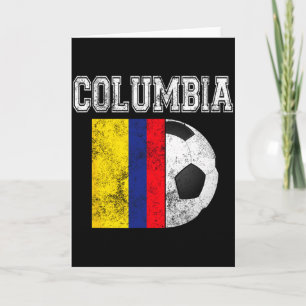 Columbia Flag Soccer Futbol Footll T Shirt Card