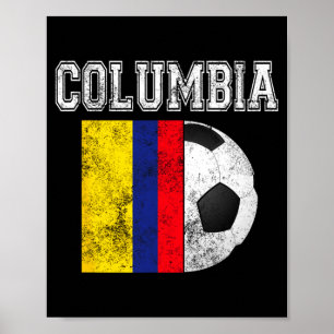 Columbia Flag Soccer Futbol Footll T Shirt Poster