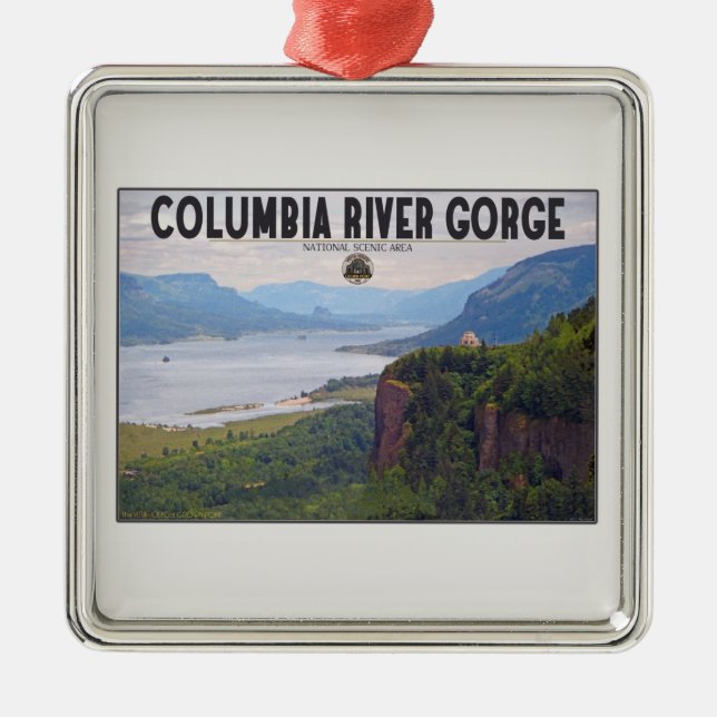 Columbia Gorge - Crown Point.jpg Metal Ornament (Front)