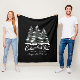 Columbia Inn Pine Tree Vermont A White Christmas Fleece Blanket
