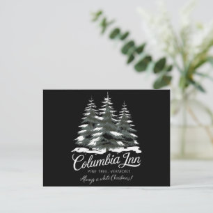 Columbia Inn Pine Tree Vermont A White Christmas Holiday Postcard