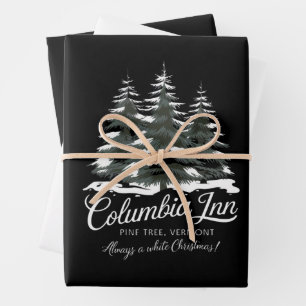 Columbia Inn Pine Tree Vermont A White Christmas Wrapping Paper Sheet