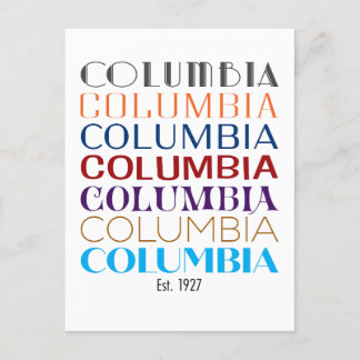 Columbia Logo, Decades Holiday Postcard