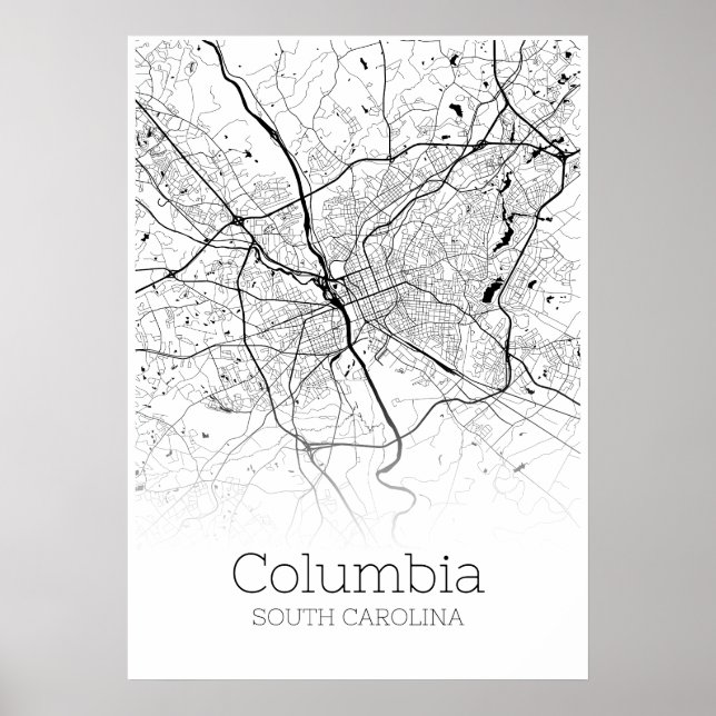 Columbia Map - South Carolina - City Map Poster (Front)