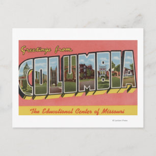 Columbia, Missouri - Large Letter Scenes Postcard
