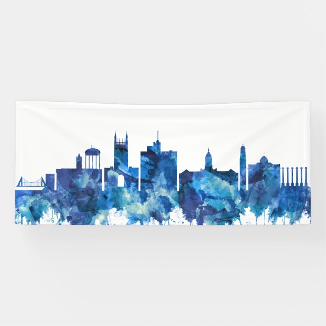 Columbia Missouri Skyline Blue Banner (Horizontal)