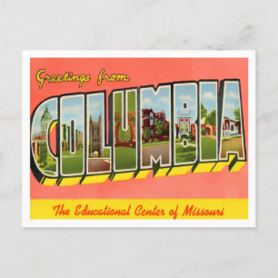 Columbia, Missouri Vintage Big Letters Postcard