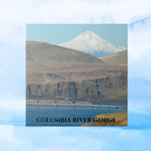 Columbia River Gorge and Mount Hood Landscape Ceramic Tile