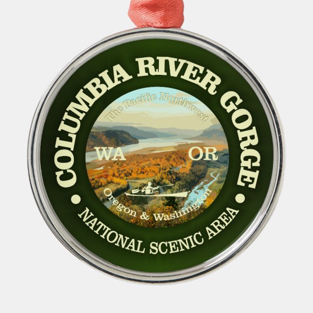 Columbia River Gorge NSA Metal Ornament (Front)