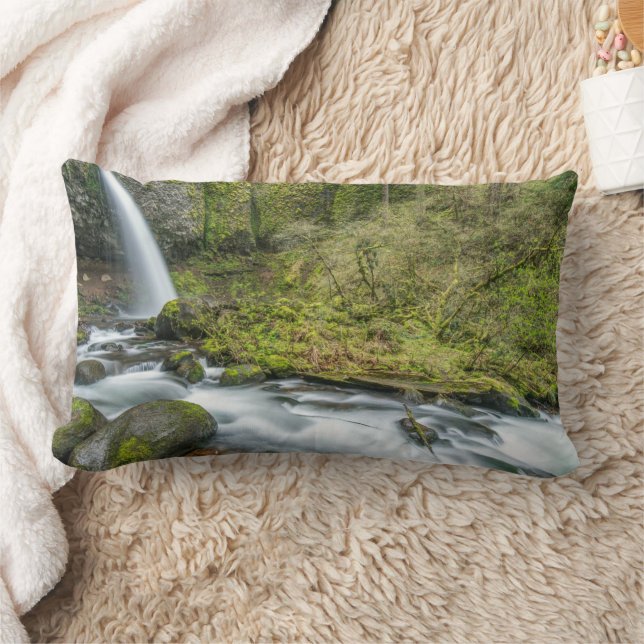 Columbia River Gorge, Ponytail Falls Lumbar Cushion (Blanket)