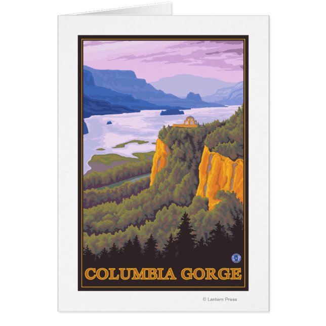 Columbia River Gorge Scene with Crown Point (Front)