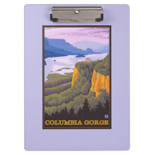 Columbia River Gorge Scene with Crown Point Clipboard