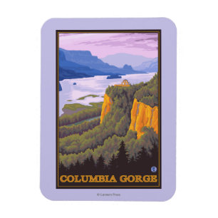 Columbia River Gorge Scene with Crown Point Magnet