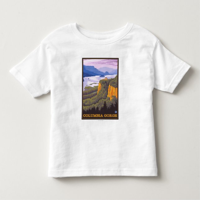 Columbia River Gorge Scene with Crown Point Toddler T-Shirt (Front)
