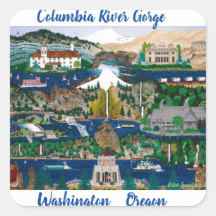 Columbia River Gorge Square Sticker