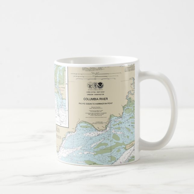 Columbia River Nautical Chart 18521 Coffee Mug (Right)