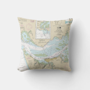 Columbia River Nautical Chart 18521 Cushion