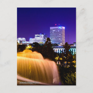 Columbia SC, city skyline at night. Postcard