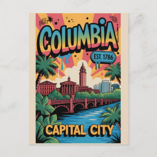 Columbia SC Graffiti Urban Travel Poster Postcard