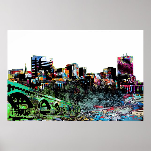 Columbia, South Carolina in graffiti Poster (Front)