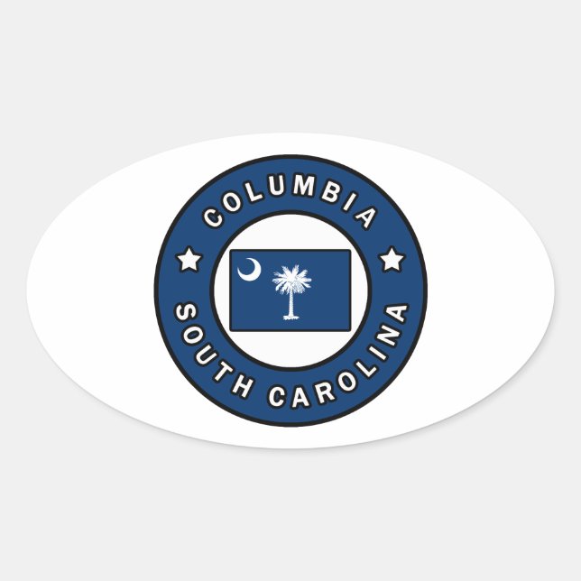 Columbia South Carolina Oval Sticker (Front)