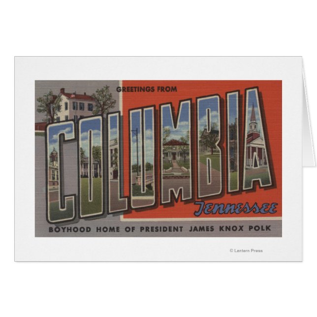 Columbia, Tennessee - Large Letter Scenes (Front Horizontal)