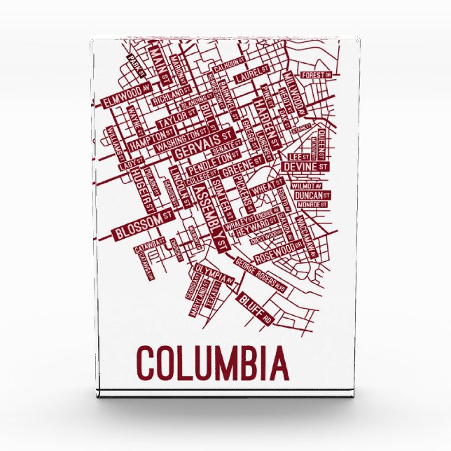 COLUMBIA Urban Blueprint Art Print Photo Block (Front)