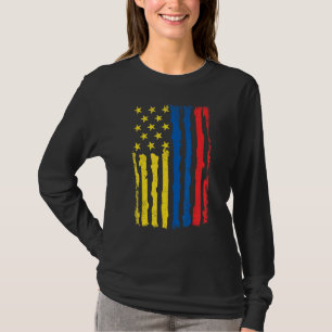 Columbian American Pride Usa Flag Columbia Roots T-Shirt