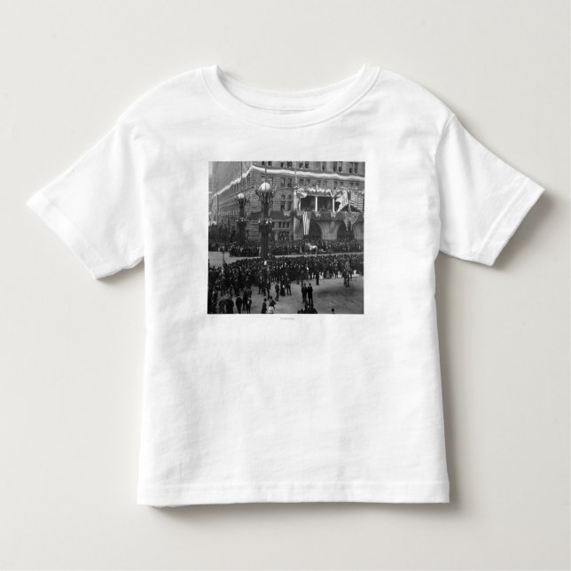 Columbian Parade Forming on Lake Front Chicago Toddler T-Shirt (Front)