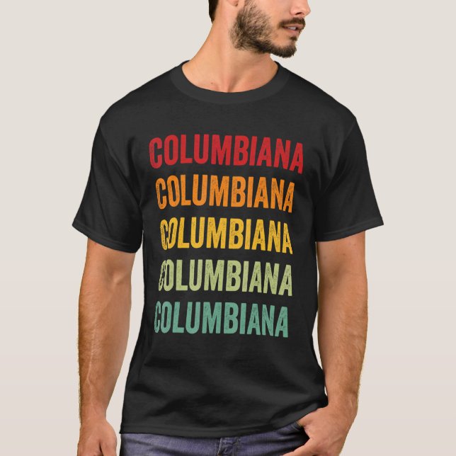 Columbiana County Ohio Rainbow Text Design T-Shirt (Front)