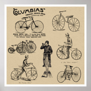Columbias Vintage Bicycles Poster
