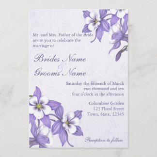 Columbine Bouquet 2 Wedding Invitations
