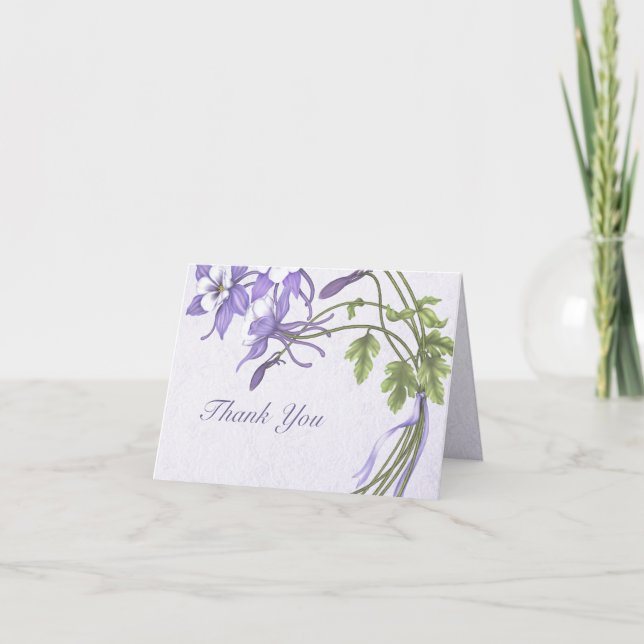 Columbine Bouquet Thank You Card (Front)