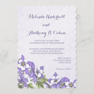 Columbine Bouquet Wedding Invitations