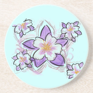 Columbine flower coasters