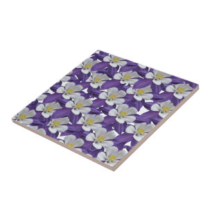 Columbine Flower Pattern Ceramic Tile