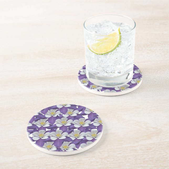 Columbine Flower Pattern Coaster (Side)