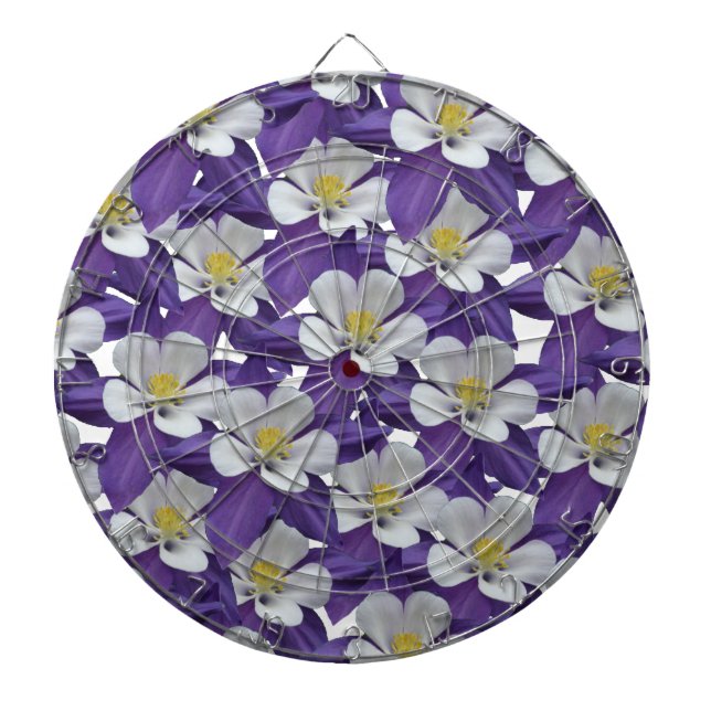 Columbine Flower Pattern Dartboard (Front)