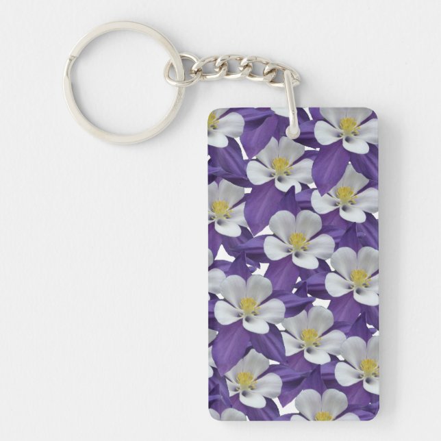 Columbine Flower Pattern Key Ring (Front)