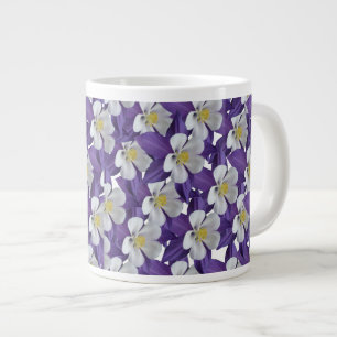 Columbine Flower Pattern Large Coffee Mug
