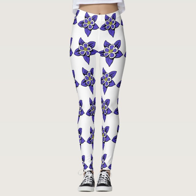 Columbine flower pattern leggings (Front)