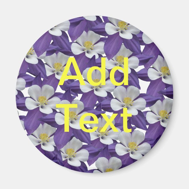 Columbine Flower Pattern Magnet (Front)