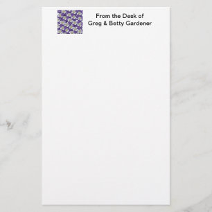 Columbine Flower Pattern Stationery