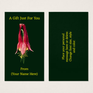 Columbine Flower Personalised Gift Card Tag