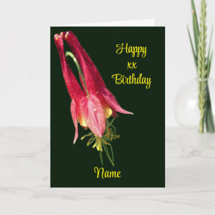 Columbine Flower Personalized Birthday Card